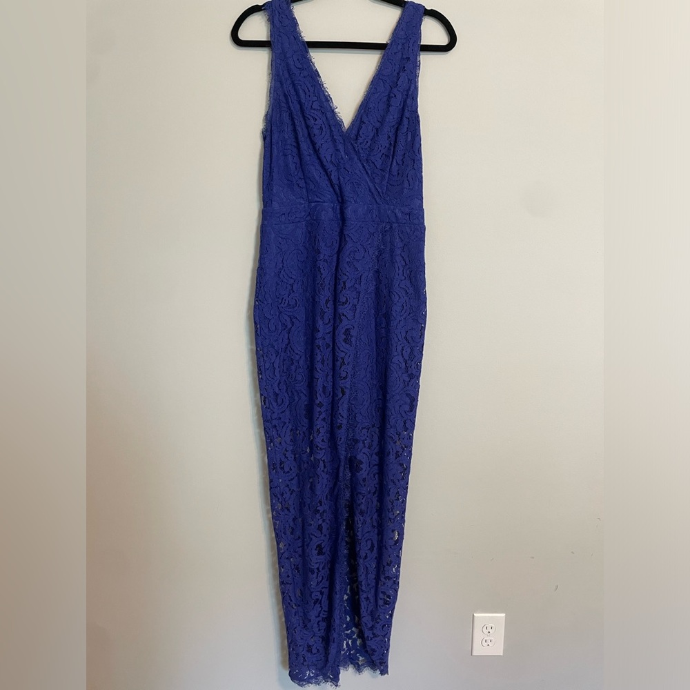 VENUS Royal Blue Lace Trim High Low‎ Dress | Woman's Size 10